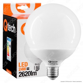 Qtech Lampadina LED E27 24W Globo G120 - mod. 90020052 / 90020053 /