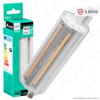 Marino Cristal Serie PRO Lampadina LED R7s L118 14W Bulb Tubolare -