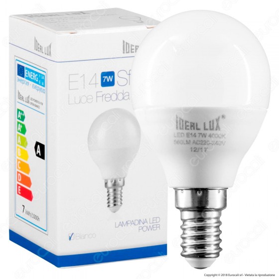 Ideal Lux Lampadina LED E14 7W MiniGlobo P45 - mod. 151731 / 151946 Ideal Lux Lampadina LED E14 7W MiniGlobo P45 - mod. 151731 / 151946