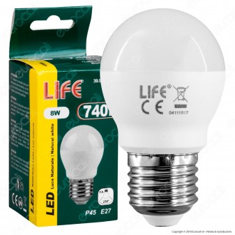 Life Lampadina LED E27 8W MiniGlobo G45 - mod. 39.920266C /