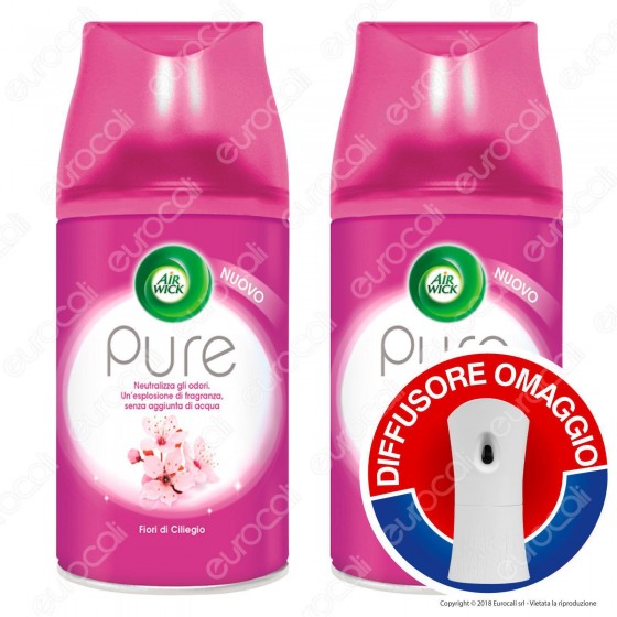 2 Ricariche Air Wick Pure Profumo di primavera + Diffusore Freshmatic OMAGGIO 2 Ricariche Air Wick Pure Profumo di primavera + Diffusore Freshmatic OMAGGIO