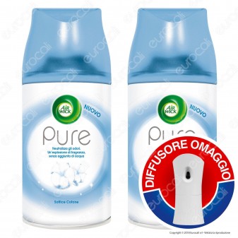 2 Ricariche Air Wick Pure Profumo di primavera + Diffusore Freshmatic Autospray