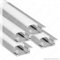 V-Tac 4 Profili in Alluminio per Strisce LED Copertura Opaca - Lunghezza 2 metri - SKU 9991 [TERMINATO]