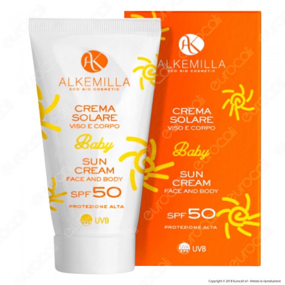 Alkemilla Crema Solare Viso Corpo Baby SPF 50 - Flacone da 150ml Alkemilla Crema Solare Viso Corpo Baby SPF 50 - Flacone da 150ml