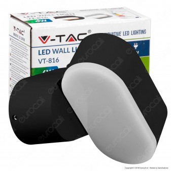 V-Tac VT-816 Lampada da Muro Wall Light LED 6W Testa Ruotabile Colore