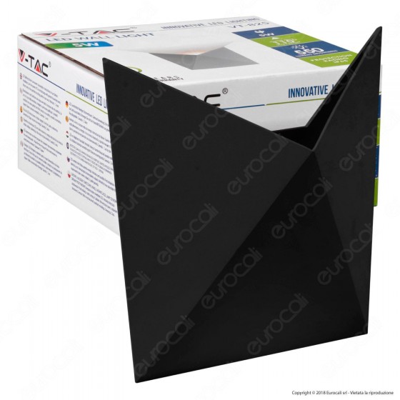V-Tac VT-825 Lampada da Muro Wall Light LED 5W Colore Nero IP65 - SKU V-Tac VT-825 Lampada da Muro Wall Light LED 5W Colore Nero IP65 - SKU