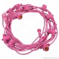FAI Catenaria 11 metri per 11 Lampadine LED E27 Colore Rosa - per Esterno - mod. 3062