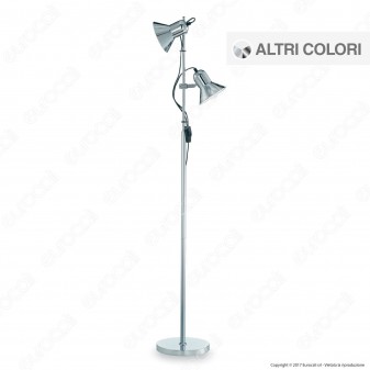 Ideal Lux Polly PT2 Lampada da Terra in Metallo con Portalampada per
