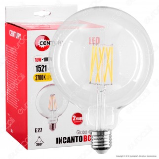Century Lampadina LED E27 10W Globo G125 Filamento - mod.