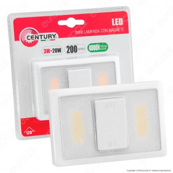 Century ITALO Lampada LED da Parete Alimentata a Batterie - mod.