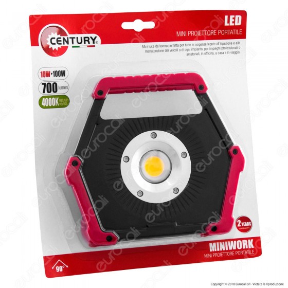Century Faro LED COB 10W mod. Miniwork Portatile a Batteria - mod. Century Faro LED COB 10W mod. Miniwork Portatile a Batteria - mod.