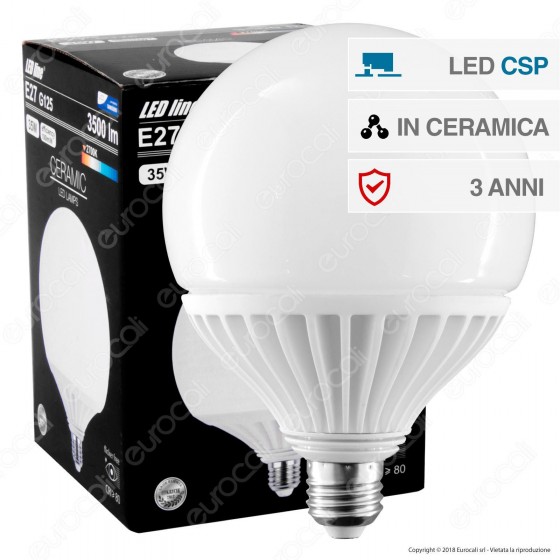 LED Line Lampadina LED E27 35W Globo G125 Ceramic CSP Chip - mod. LED Line Lampadina LED E27 35W Globo G125 Ceramic CSP Chip - mod.