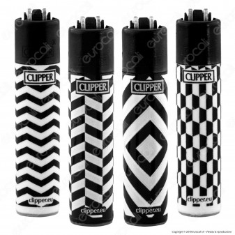 Clipper Micro Fantasia Black Pattern - 4 Accendini [TERMINATO]