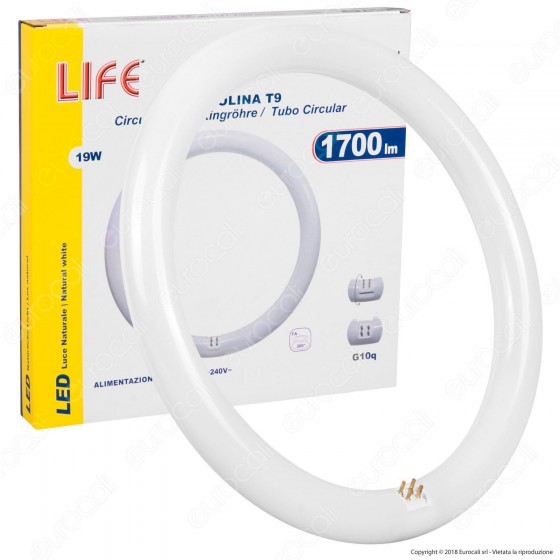 Life Circolina LED T9 G10q 19W Lampadina Diametro 30cm - mod. 39.940302N