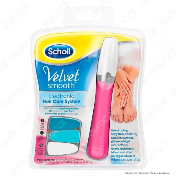 Scholl Velvet Smooth Kit Elettronico Nail Care System Lima per Mani e Piedi - Rosa