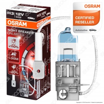 Osram Night Breaker Unlimited Alta Visibilità - 1 Lampadina H3