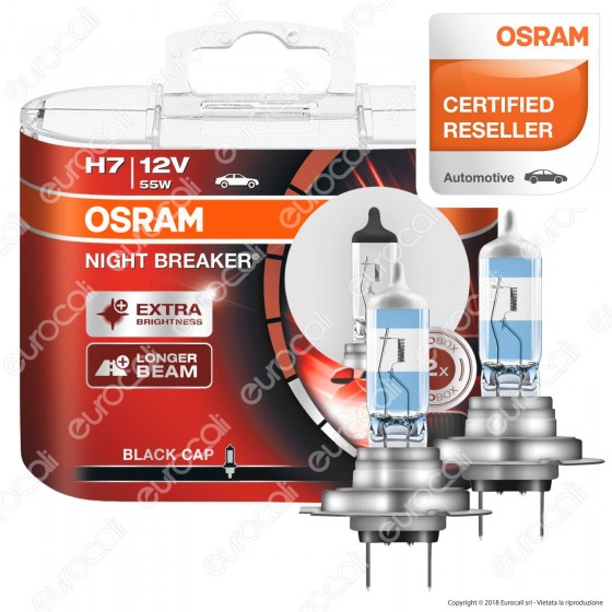 Osram Night Breaker Unlimited Alta Visibilità - 2 Lampadine H7 Osram Night Breaker Unlimited Alta Visibilità - 2 Lampadine H7