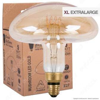 Daylight Lampadina E27 Filamento LED a Spirale 5W Forma Fungo con