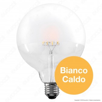 Ideal Lux Lampadina E27 Filamenti LED 8W Globo G125 con Calotta Satinata