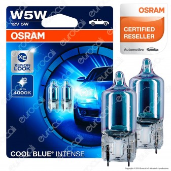 Osram Cool Blue Intense Effetto Xenon - 2 Lampadine W5W