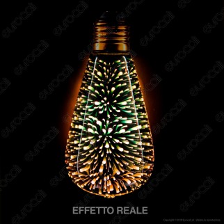 Girard Sudron Lampadina E27 Filamento LED 4W Bulb ST64 Specchiato