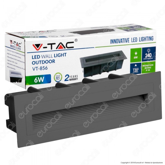 V-Tac VT-856 Faretto Segnapasso LED da Incasso Rettangolare 6W Colore V-Tac VT-856 Faretto Segnapasso LED da Incasso Rettangolare 6W Colore