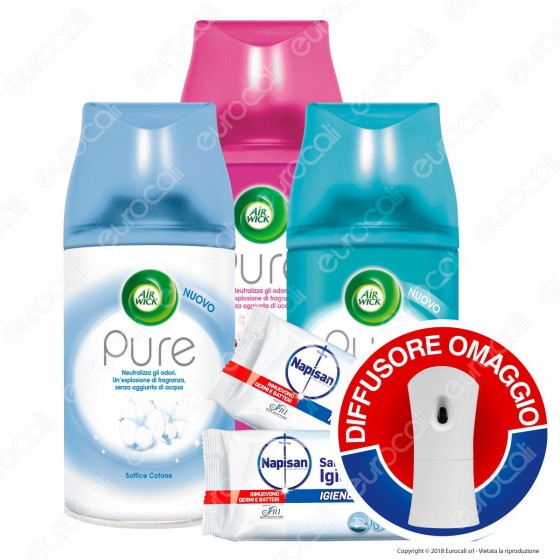 Kit Pulizia: Air Wick Diffusore + Air Wick Ricariche Auto Spray Kit Pulizia: Air Wick Diffusore + Air Wick Ricariche Auto Spray