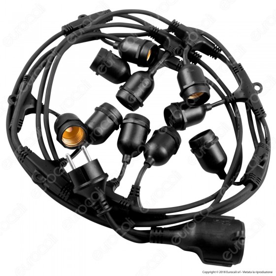 V-Tac VT-7135 Catenaria 5 metri per 10 Lampadine LED E27 per Esterno V-Tac VT-7135 Catenaria 5 metri per 10 Lampadine LED E27 per Esterno