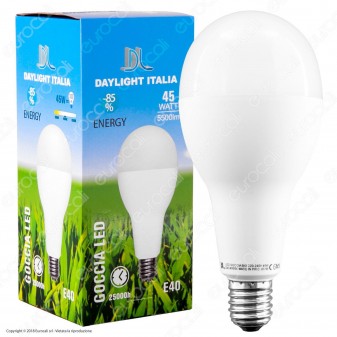 Daylight Goccia LED Lampadina LED E40 45W Bulb High Power - mod.700718
