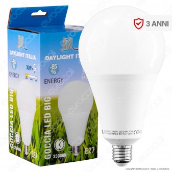 Daylight Goccia LED Lampadina LED E27 30W Bulb High Power - mod.
