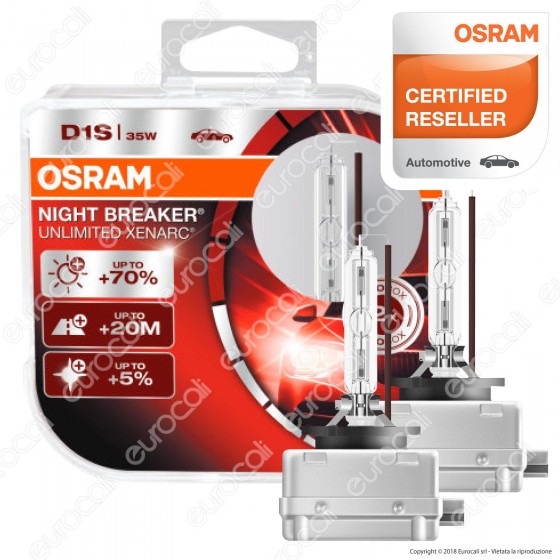 Osram Night Breaker Unlimited Xenarc Fari Xeno 35W - 2 Lampadine D1S Osram Night Breaker Unlimited Xenarc Fari Xeno 35W - 2 Lampadine D1S