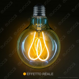 Daylight Lampadina E27 Filamento LED a Doppio Arco 5W Globo G95 Vetro