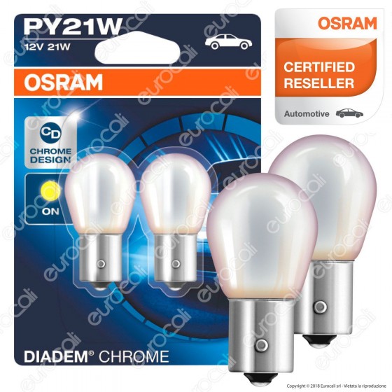 Osram Diadem Chrome Luci di Segnalazione 21W - 2 Lampadine PY21W Osram Diadem Chrome Luci di Segnalazione 21W - 2 Lampadine PY21W