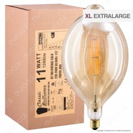Daylight Lampadina E27 Filamenti LED 11W Tubolare BT180 con Vetro