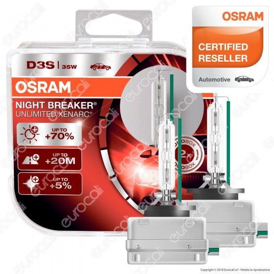 Osram Night Breaker Unlimited Xenarc Fari Xeno 35W - 2 Lampadine D3S Osram Night Breaker Unlimited Xenarc Fari Xeno 35W - 2 Lampadine D3S
