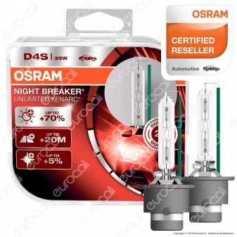Osram Night Breaker Unlimited Xenarc Fari Xeno 35W - 2 Lampadine D4S