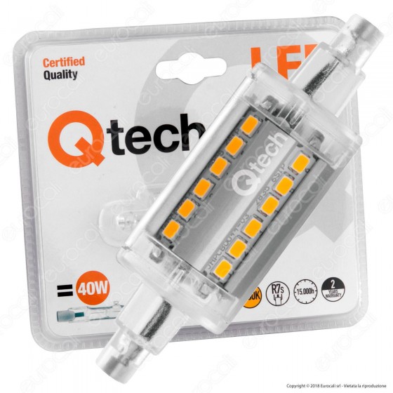 Qtech Lampadina LED R7s 5W L78 Bulb Tubolare - mod. 90040014 / Qtech Lampadina LED R7s 5W L78 Bulb Tubolare - mod. 90040014 /