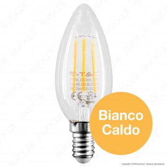 V-Tac PRO VT-254 Lampadina LED E14 4W Candela Filament Chip Samsung -