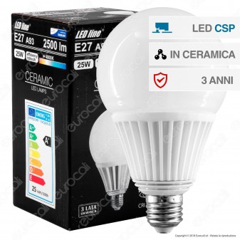 LED Line Lampadina LED E27 25W Bulb A93 Ceramic CSP Chip - mod.