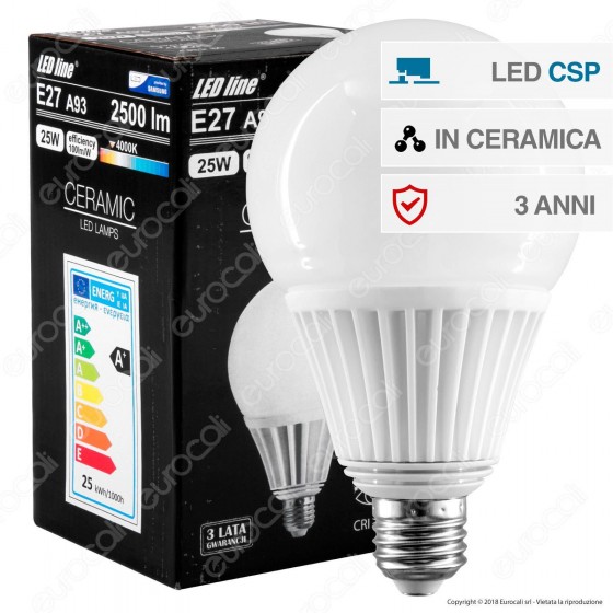 LED Line Lampadina LED E27 25W Bulb A93 Ceramic CSP Chip - mod. LED Line Lampadina LED E27 25W Bulb A93 Ceramic CSP Chip - mod.