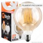 Immagine 1 - Qtech Lampadina LED E27 6W Globo G125 Filamento Extra-Lungo Ambrata -