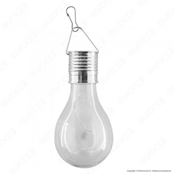Velamp Lampada Filo MicroLED Forma Bulb da Giardino con Pannello Solare - mod. SPK08