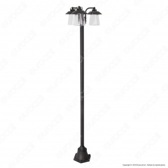 Lutec CATE Lampione Portalampada da Giardino 200cm con Fissaggio a