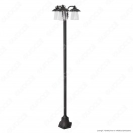 Lutec CATE Lampione Portalampada da Giardino 200cm con Fissaggio a