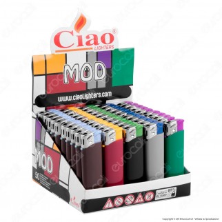 Ciao Accendino Mod Tinta Unita Elettronico - Box da 50 Accendini
