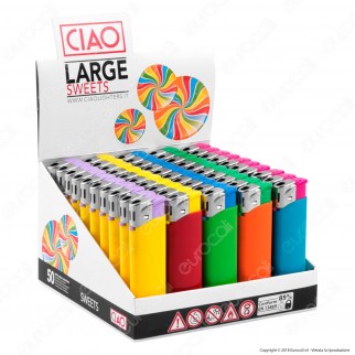 Ciao Accendino Sweets Tinta Unita Elettronico - Box da 50 Accendini