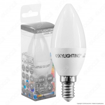 SkyLighting Lampadina LED E14 8W Candela - mod. C37CPA-1408