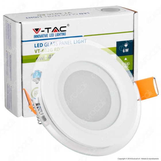 V-Tac VT-602G RD Pannello LED Rotondo 6W SMD2835 da Incasso - SKU V-Tac VT-602G RD Pannello LED Rotondo 6W SMD2835 da Incasso - SKU