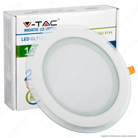 V-Tac VT-1202G RD Pannello LED Rotondo 12W SMD2835 da Incasso - SKU V-Tac VT-1202G RD Pannello LED Rotondo 12W SMD2835 da Incasso - SKU