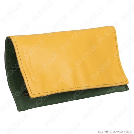 Il Morello Classic Portatabacco in Vera Pelle Gialla e Verde con Zip Il Morello Classic Portatabacco in Vera Pelle Gialla e Verde con Zip